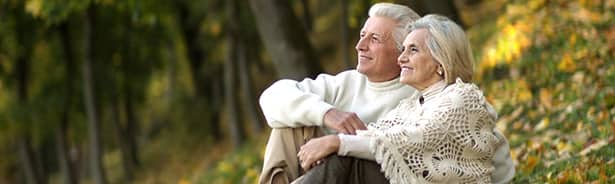 Sitting older couple who took hormone level lab test