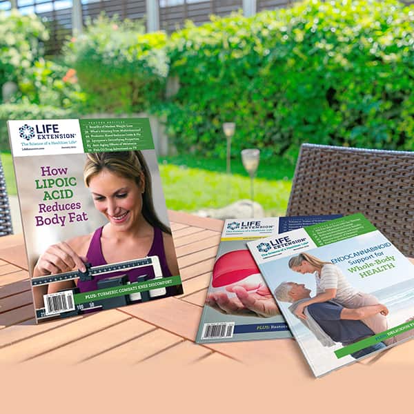 Life Extension magazine displayed on a table.