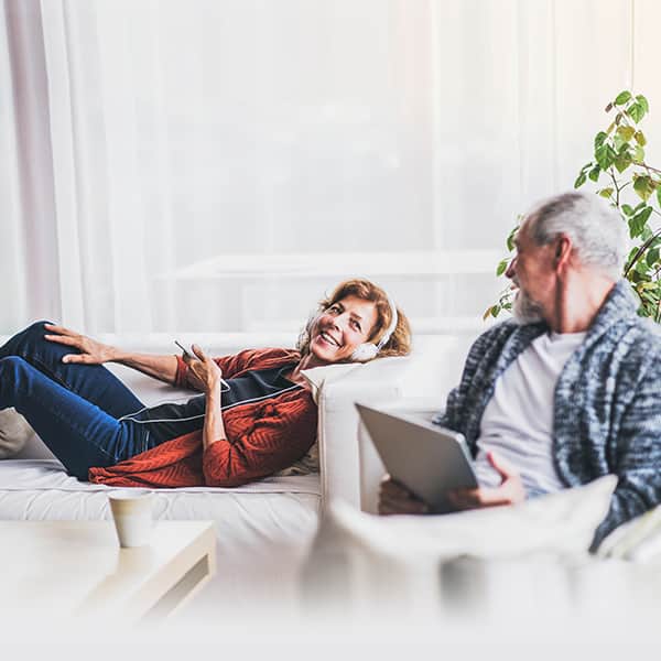 Older couple relaxing.